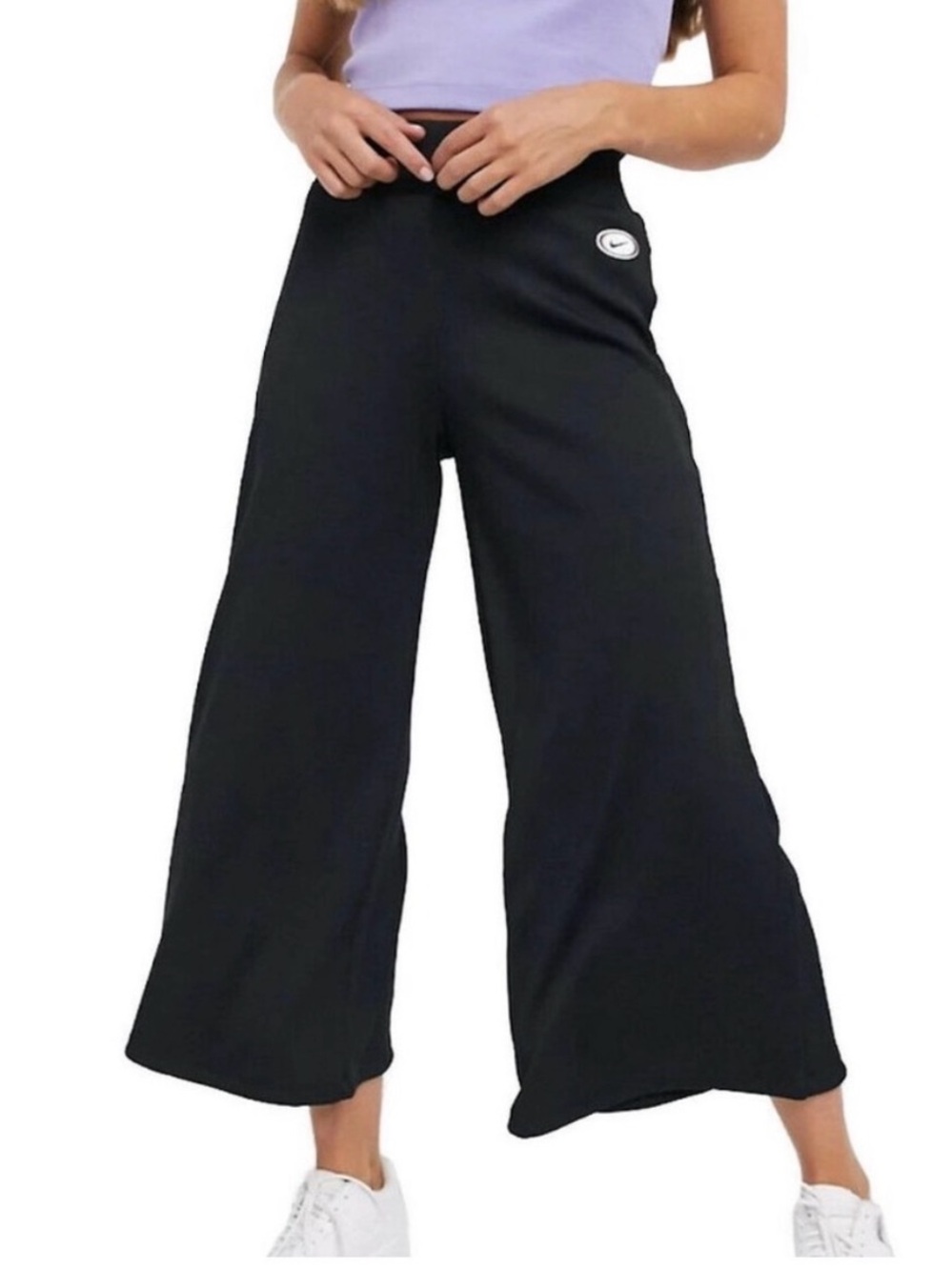 Nike Black Wide-Leg Cropped Athletic Pants Women’s Size X-LARGE